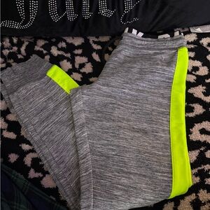 Victoria’s Secret pink grey and Neon Yellow Joggers